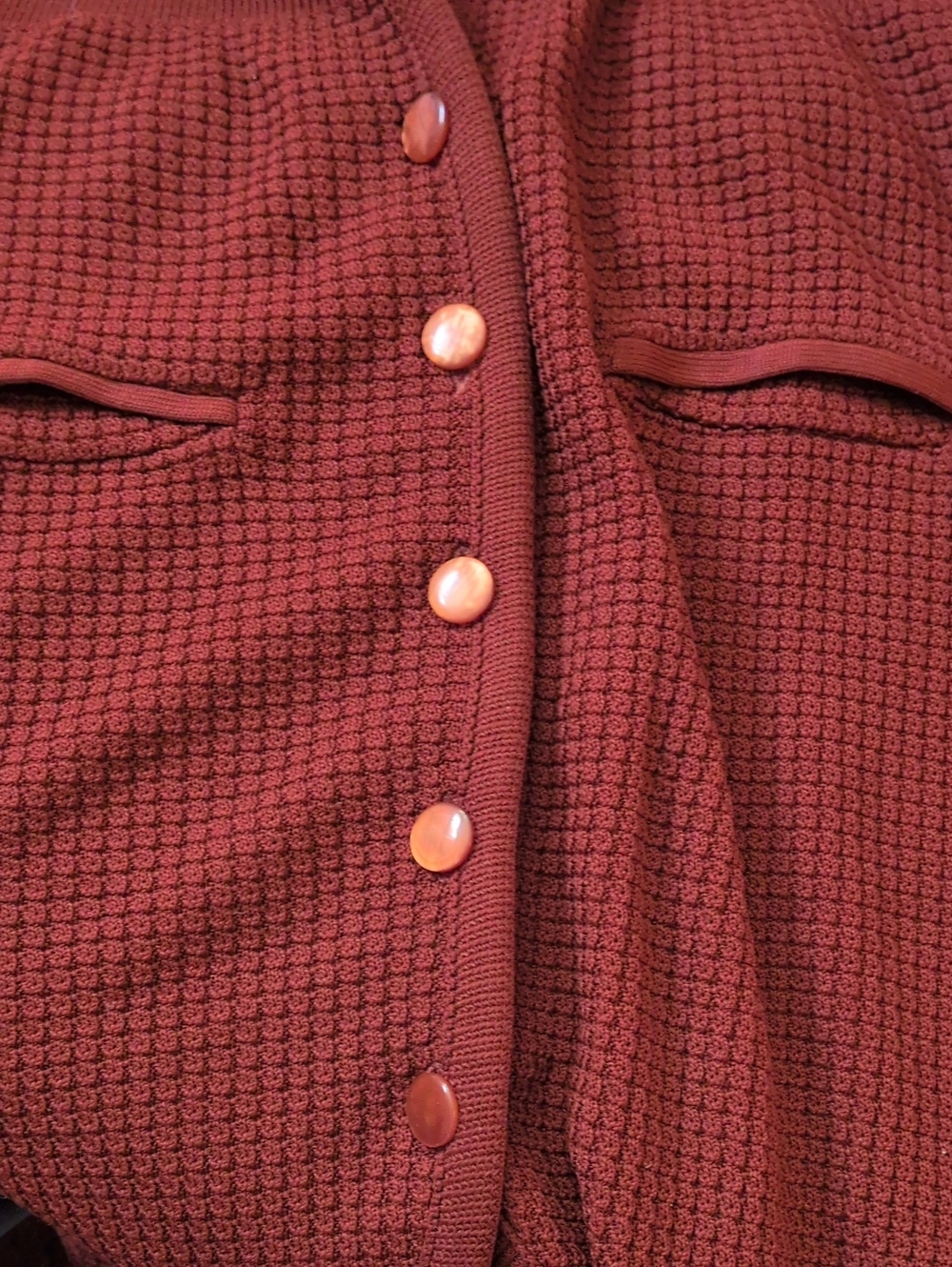 Burnt Orange Vintage Cardigan. PTP 19". XS Small Medium - Picture 7 of 7